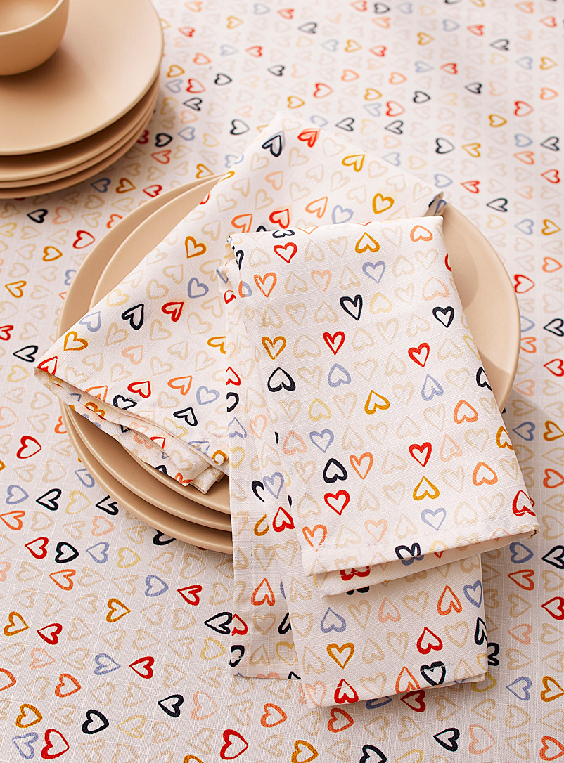 Simons Maison Assorted Drawn hearts napkins Set of 2