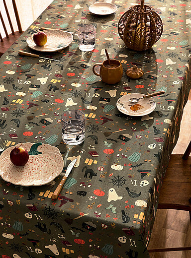Simons Maison: La nappe nuit d'&eacute;pouvante <b>Collection d'Halloween</b> Assorti
