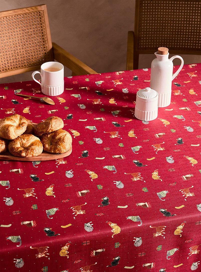 Nappe Ronde, Coton Et Lin, à Imprimé Fleuri, Nappes à Bout Pompon