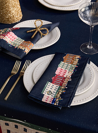 Les serviettes de table scintillantes 20, c&ocirc;te de la Fabrique Ensemble de 2 <b>Collection de No&euml;l</b>