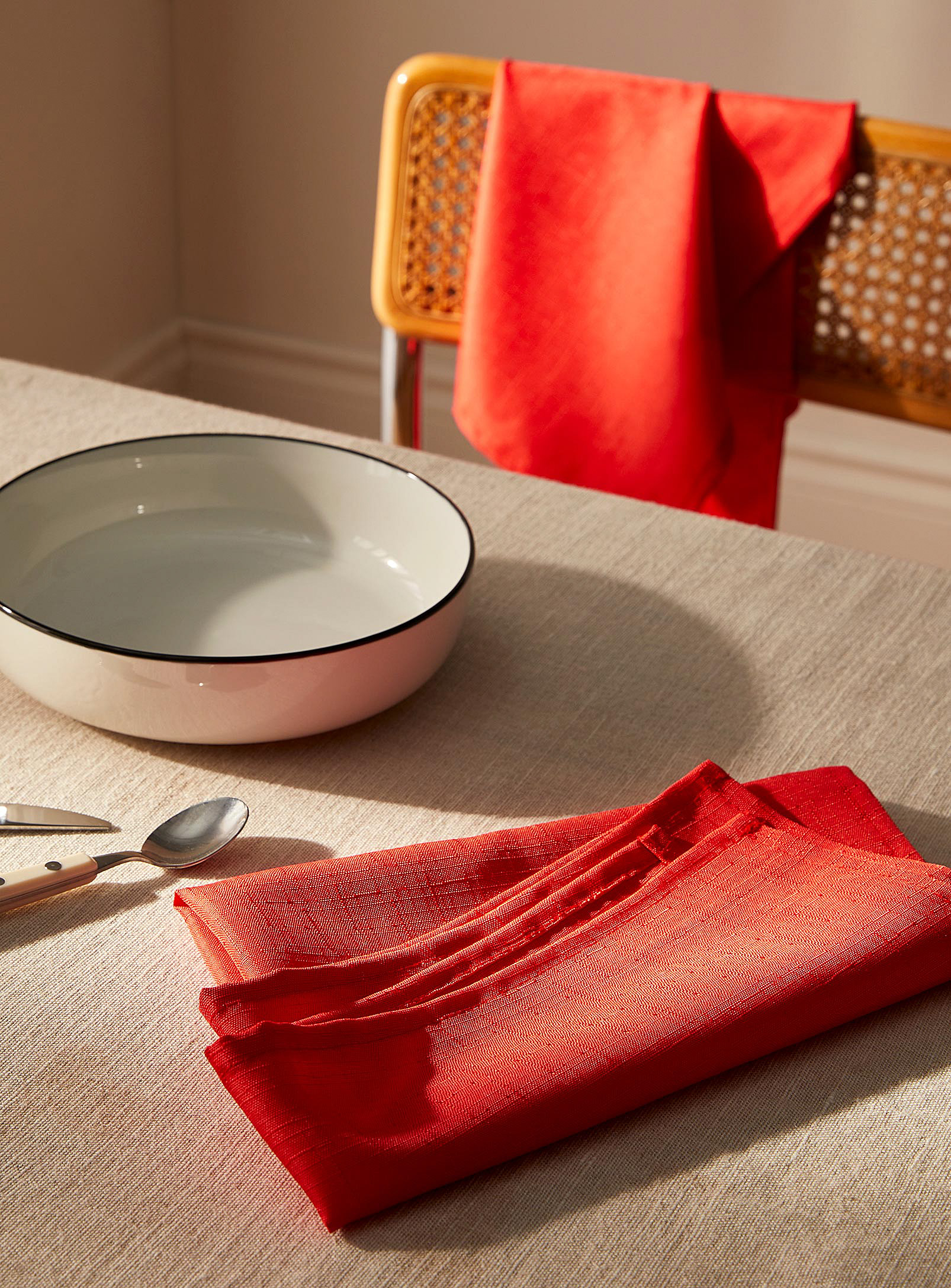 Simons Maison - Les serviettes de table polyester recyclé capucine Ensemble de 2