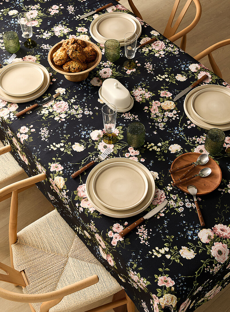 Midnight blooms tablecloth product image (primary)