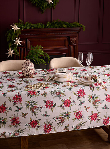 La nappe scintillante poinsettia <b>Collection de No&euml;l</b>