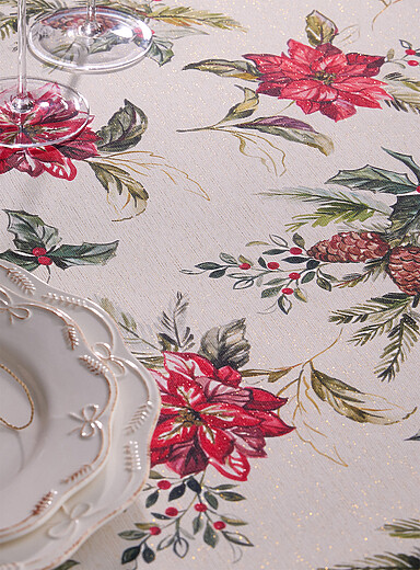 La nappe scintillante poinsettia <b>Collection de No&euml;l</b>