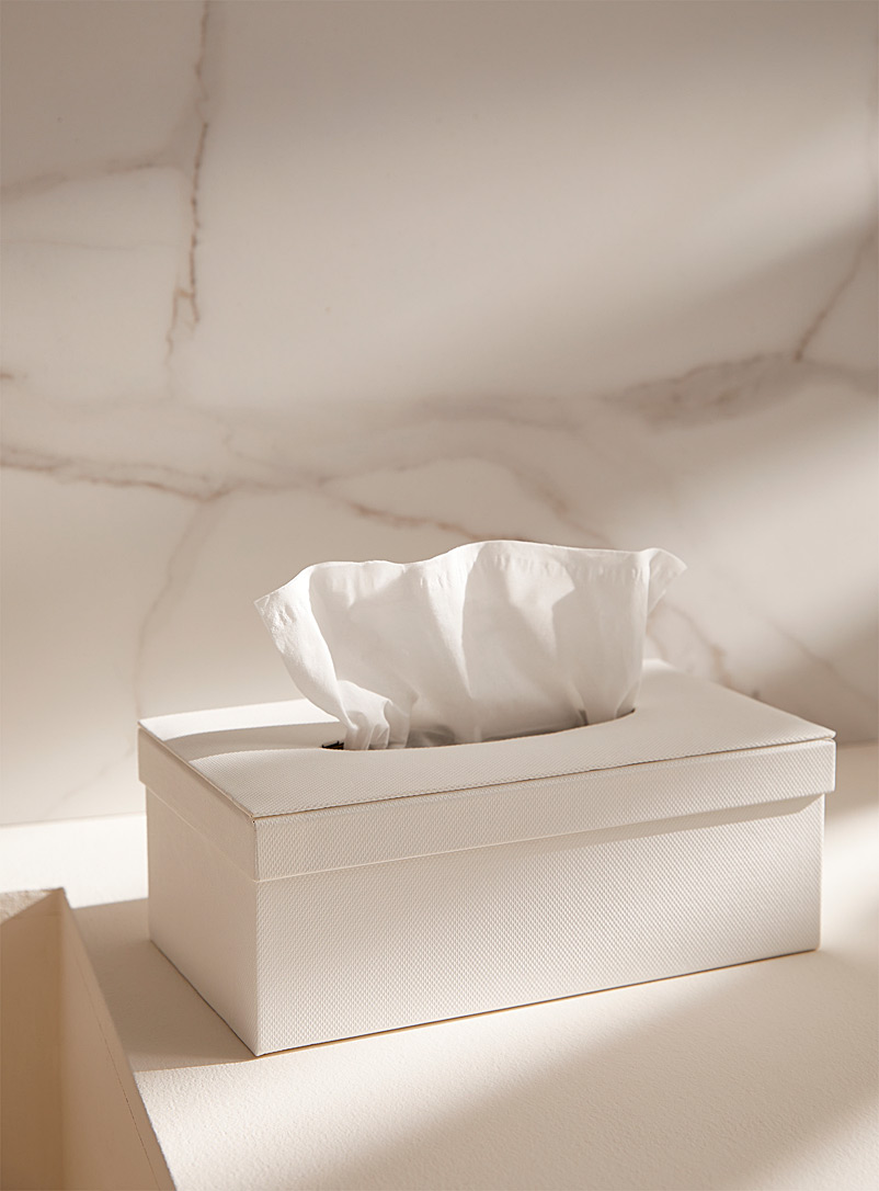 Simons Maison: La boîte papier mouchoir texturée blanche Blanc