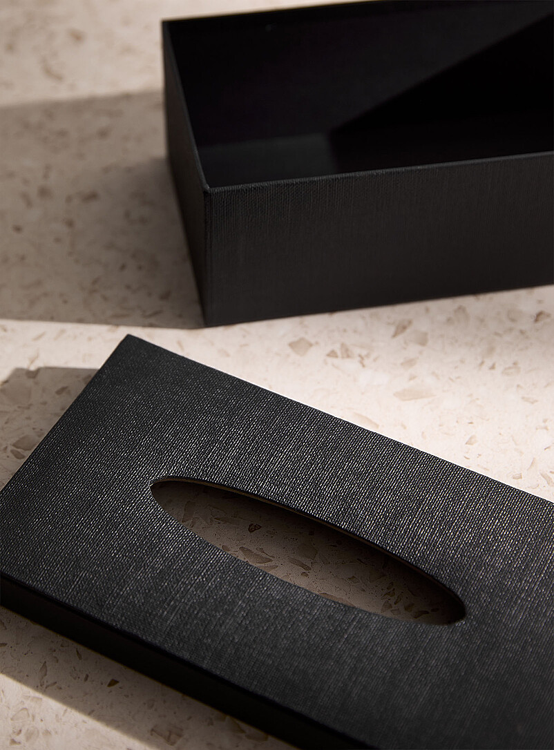 Simons Maison: La bo&icirc;te papier mouchoir textur&eacute;e Noir