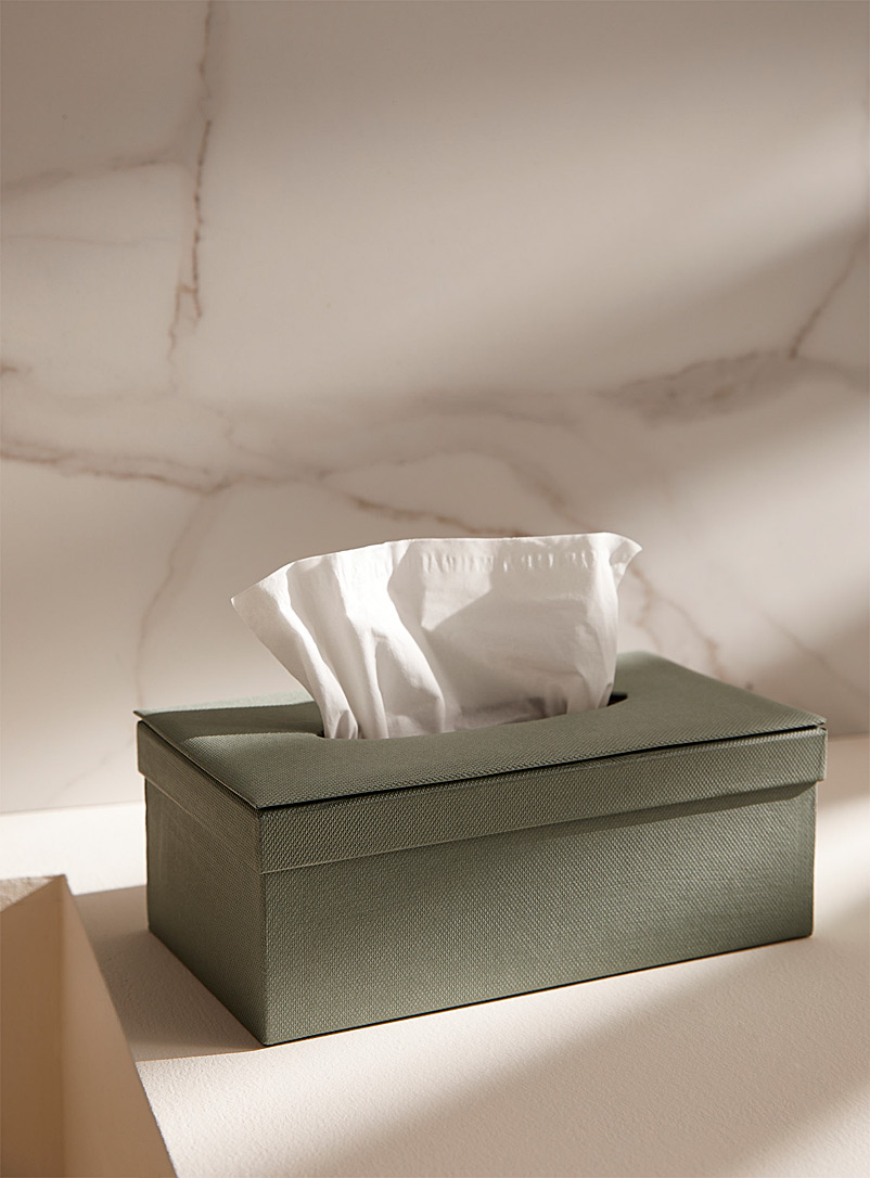 Simons Maison: La boîte papier mouchoir texturée sauge Vert