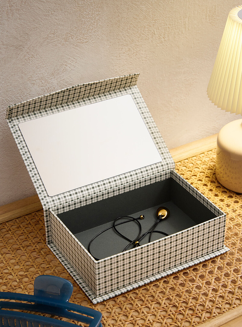Gingham Pattern Small Jewellery Box