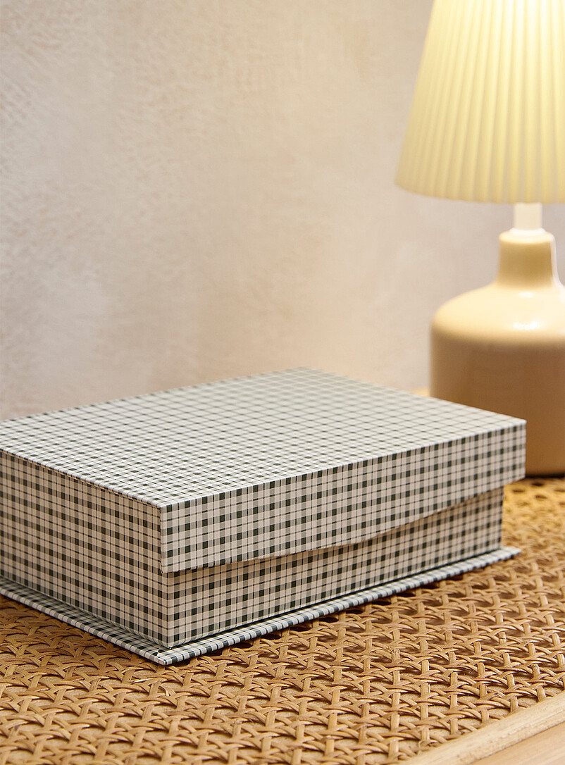Gingham pattern small jewellery box product image 2