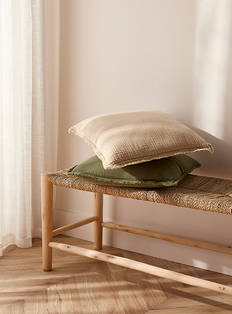 Simons Maison Ecru/Linen Natural tonal cushion 45 x 45 cm