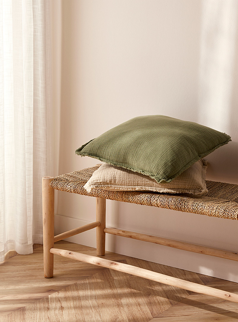Simons Maison Mossy Green Natural tonal cushion 45 x 45 cm