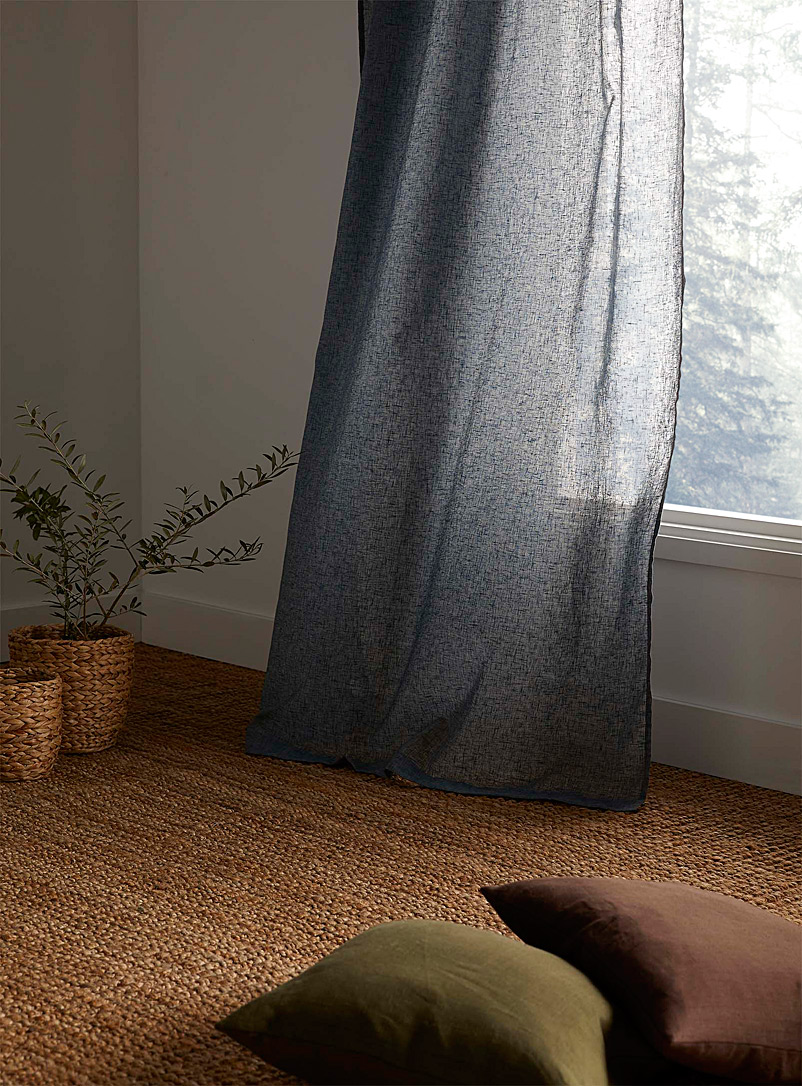 Simons Maison Slate Blue Linen-look sheer curtain 140 x 220 cm