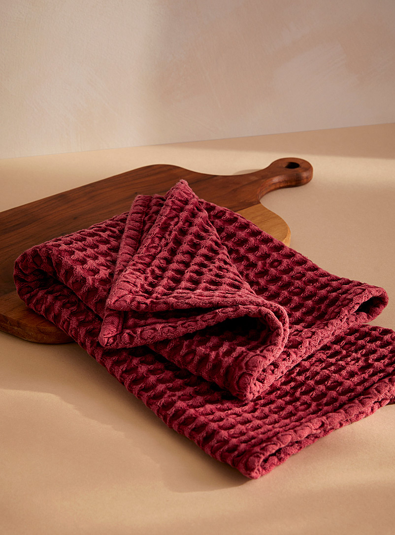 Simons Maison Ruby Red Rhubard waffled oversized tea towel