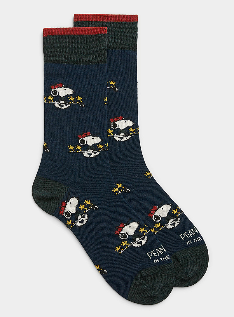 Inthebox Blue Snoopy repeat pattern sock for men