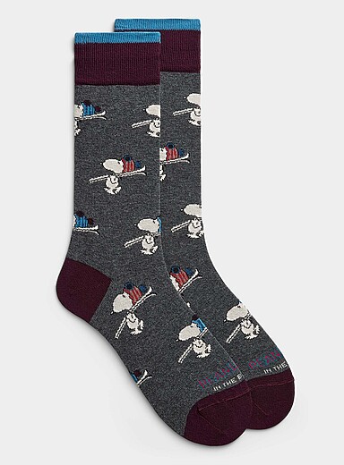 Snoopy alpine skiing socks