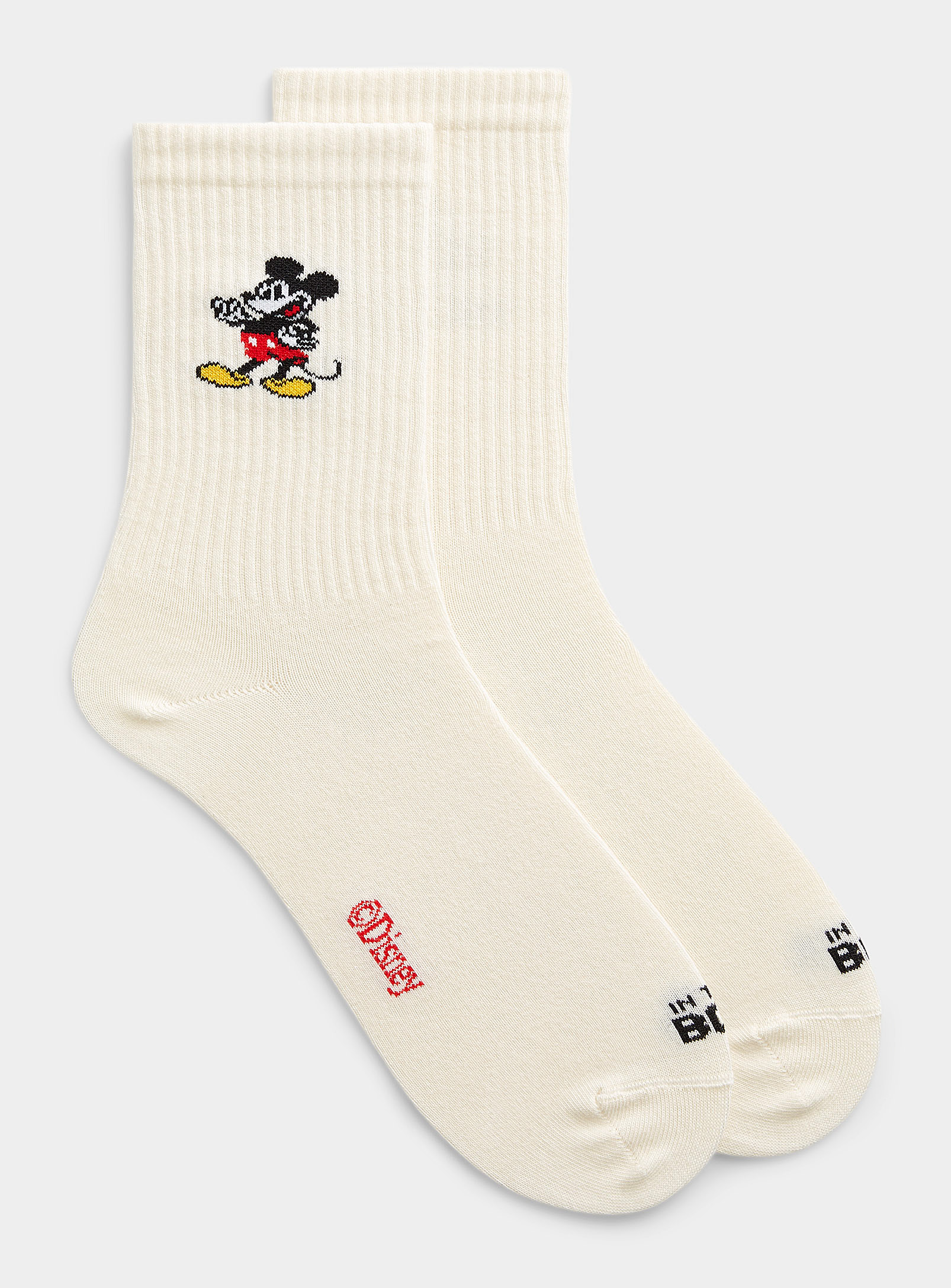 Inthebox Mickey Mouse Ribbed Sock In White