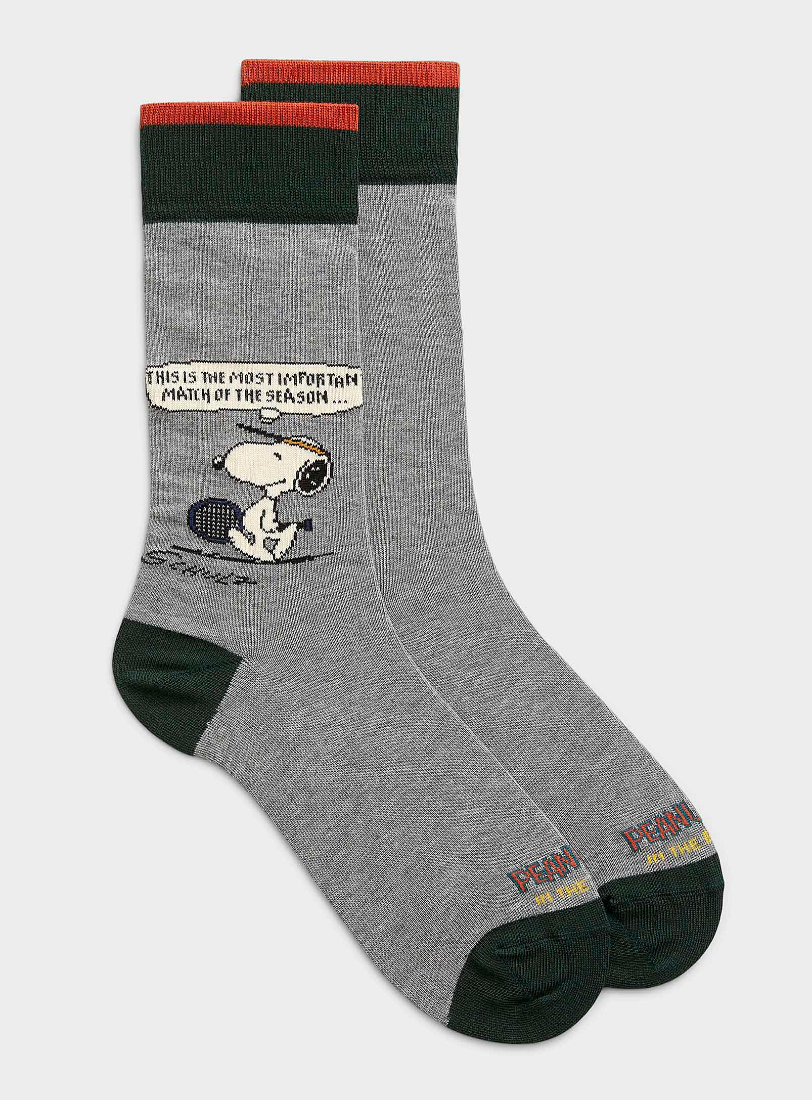 Inthebox Comic Strip Snoopy Tennis Sock In Gray