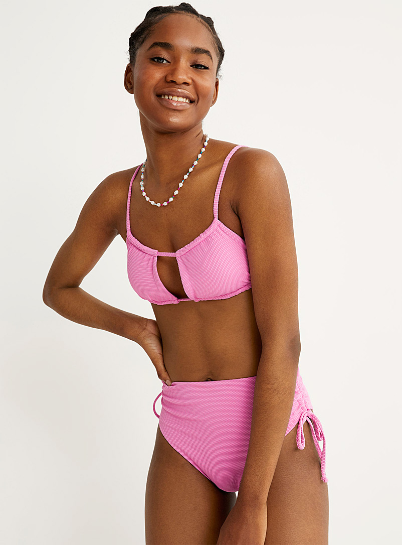 Simons Pink Low-back honeycomb bandeau top for women