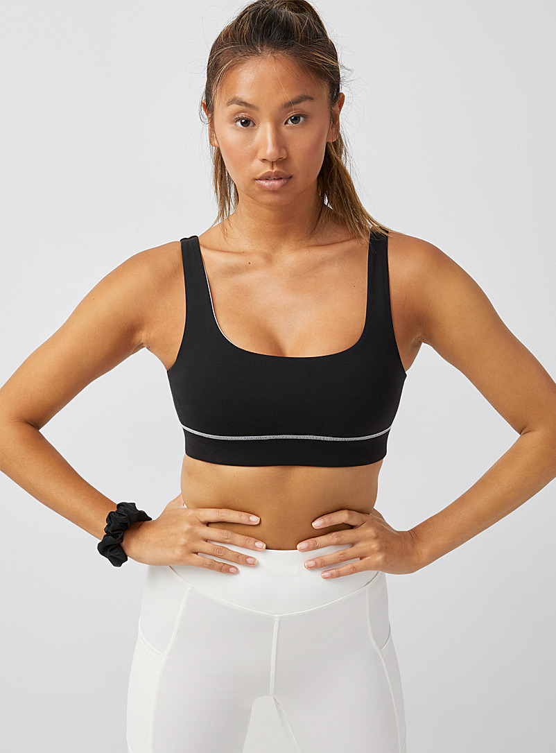 I.FIV5 Black Reversible scoop-neck sports bra Low to medium-impact support for women
