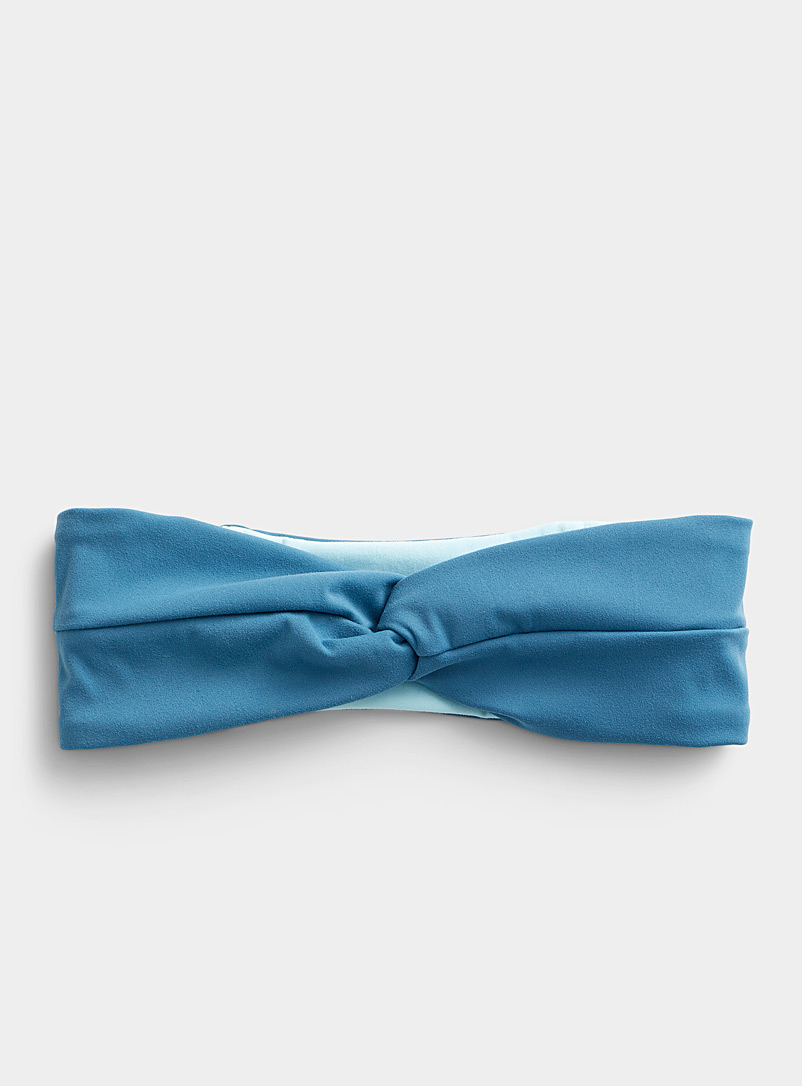 I.FIV5 Baby Blue Reversible knotted headband for women