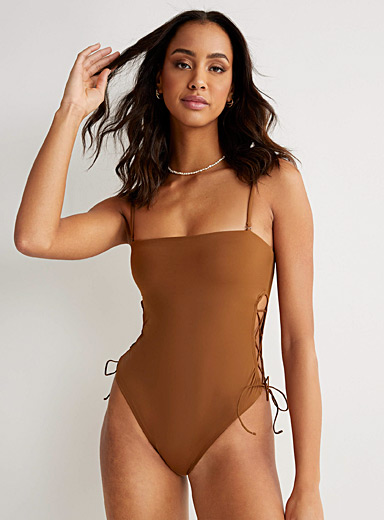 Simons Brown Side lacing one-piece At Icône for women