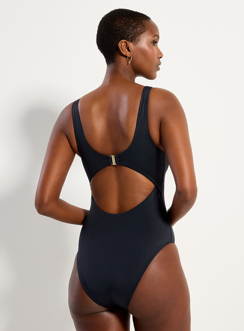 Simons: Le une-pi&egrave;ce encolure arrondie Bleu marine - Bleu nuit pour femme