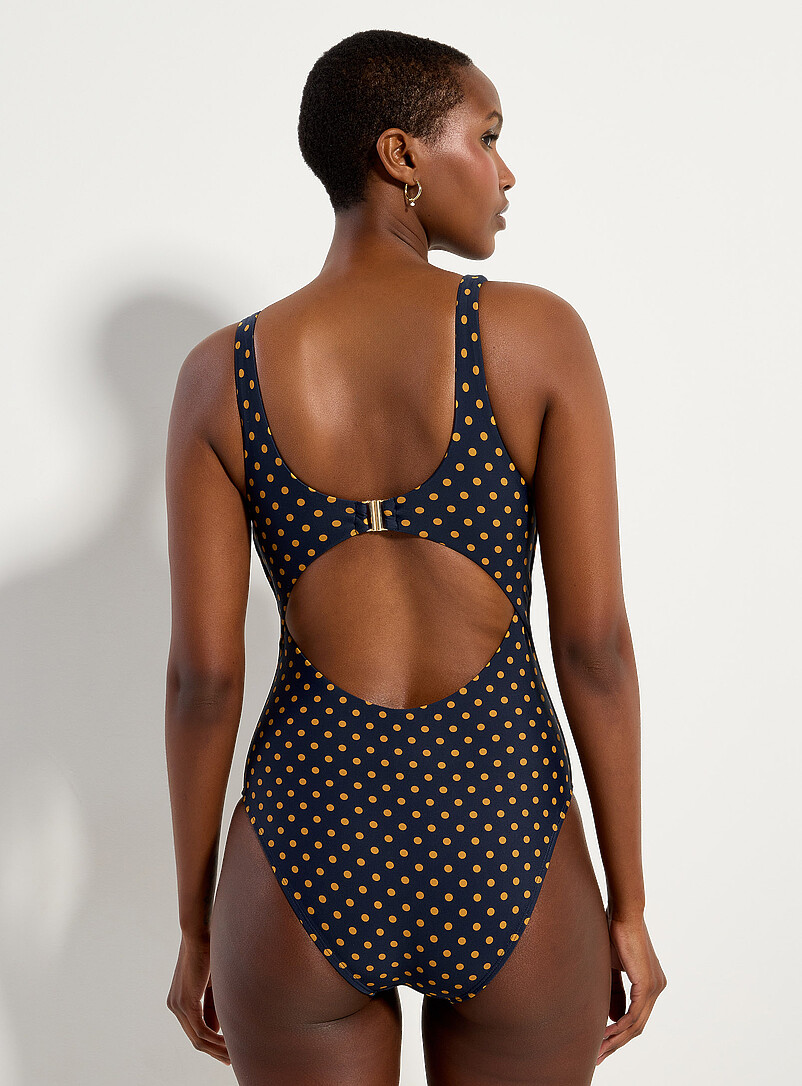 Simons Navy/Midnight Blue Rounded neckline one-piece for women