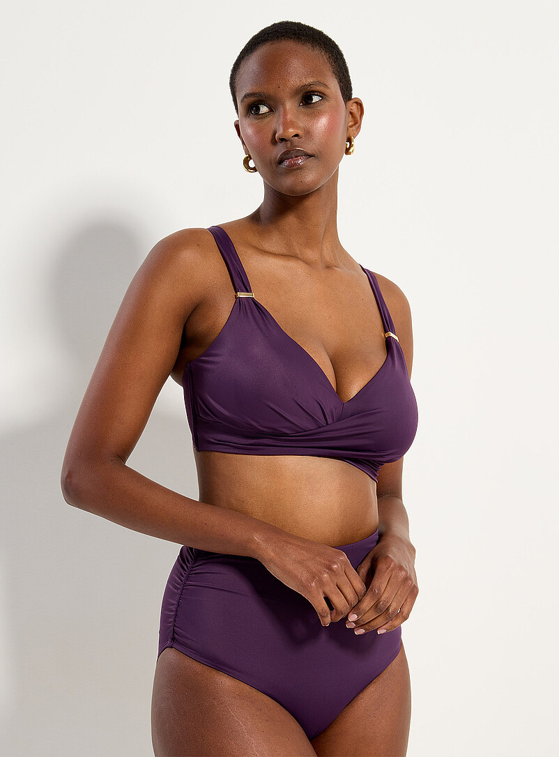 Draped crossed-look bralette bikini top product image 2