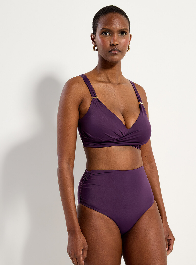 Pleated High-Rise Bikini Bottom