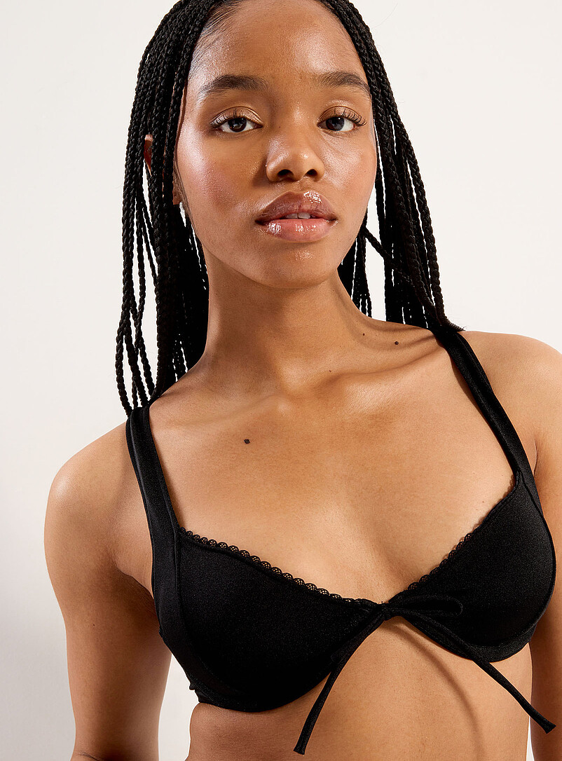 Fine lace-trim balconette bikini top product image 2