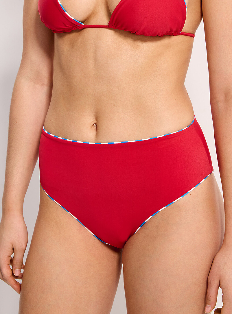Parasol stripe high-rise bikini bottom Reversible product image 3