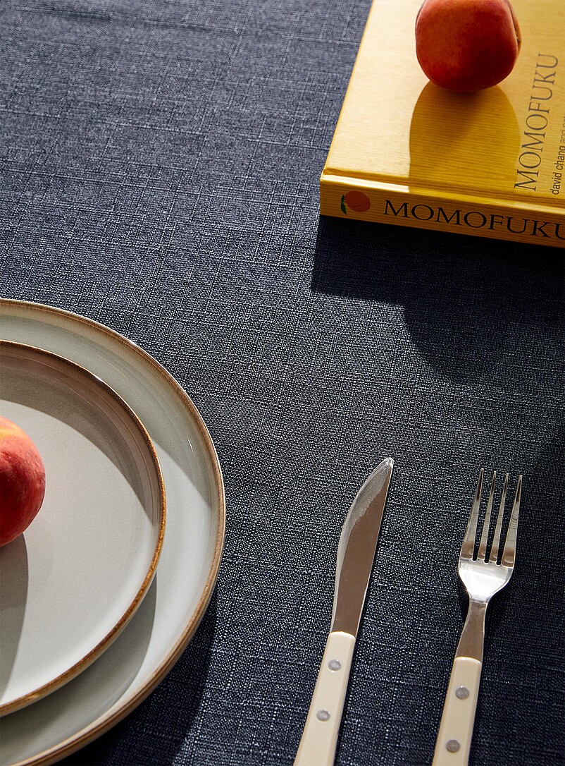 Simons Maison Navy/Midnight Blue Navy textured tablecloth