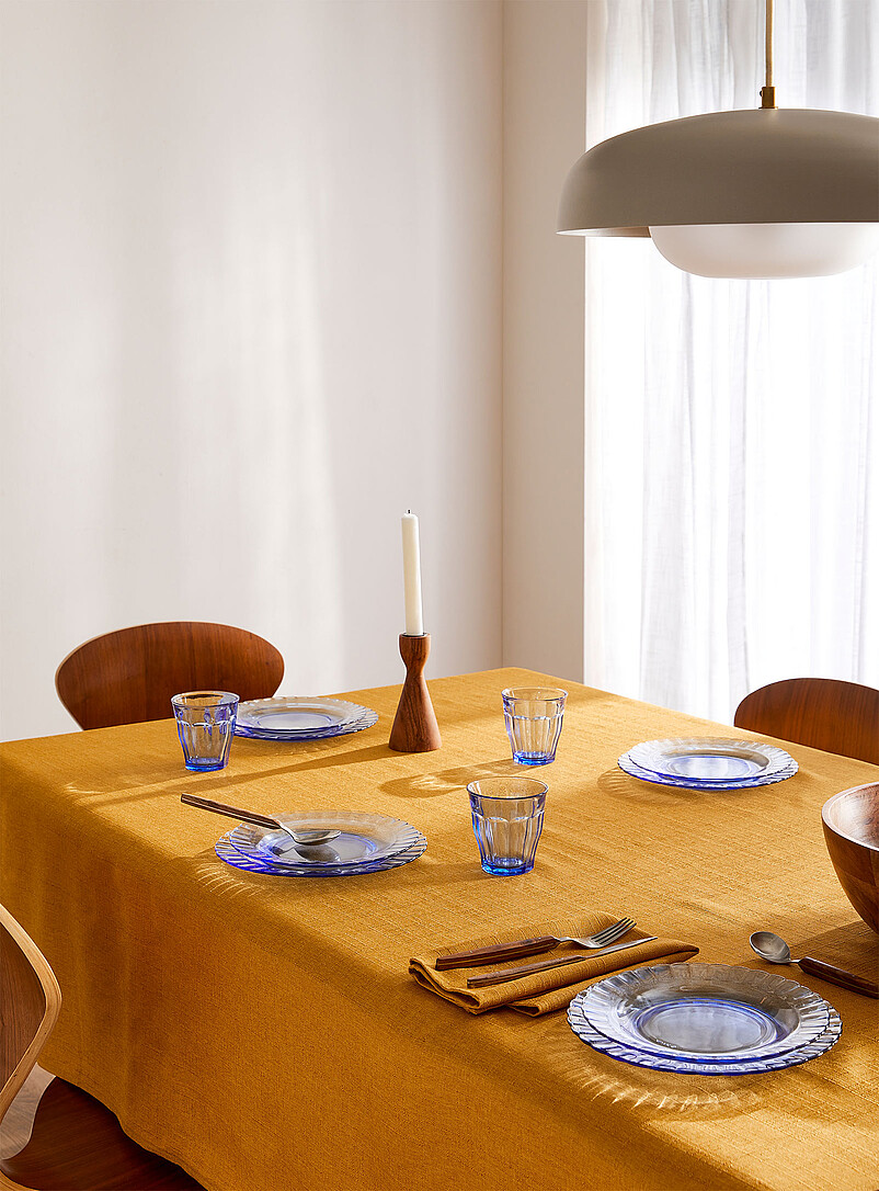 Nappe Rectangle Thea Toile Ciree Ocre - Nappes & Serviettes Pas Cher Nappe Rectangle Thea Toile Ciree Ocre - Nappes & Serviettes Pas Cher