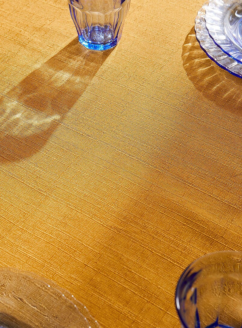 Simons Maison Ochre Yellow Mustard yellow textured tablecloth