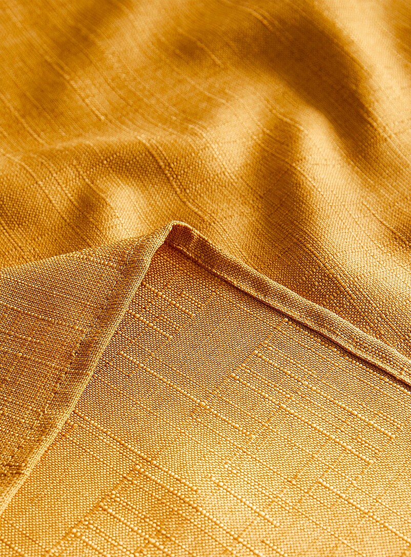 Simons Maison: La nappe textur&eacute;e jaune moutarde Ocre jaune