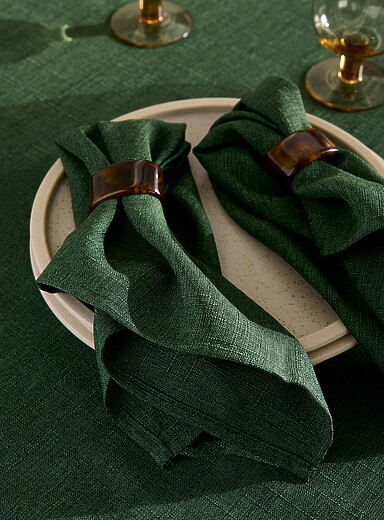 Fir green jacquard napkins Set of 2