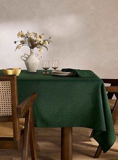 Simons Maison: La nappe textur&eacute;e vert sapin Vert