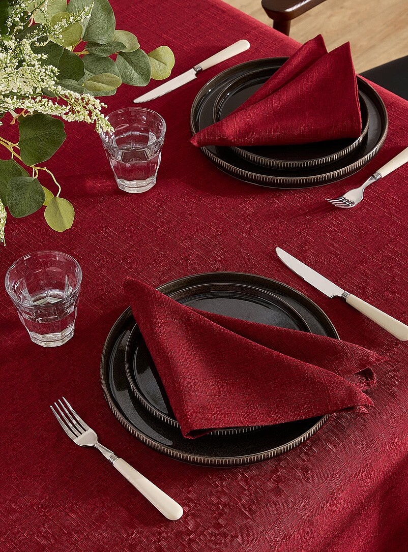 Set De Table Rouge Les serviettes de table jacquard rouge festif Ensemble de 2 | Simons ...