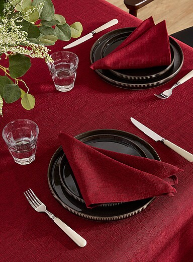 Festive red jacquard napkins Set of 2