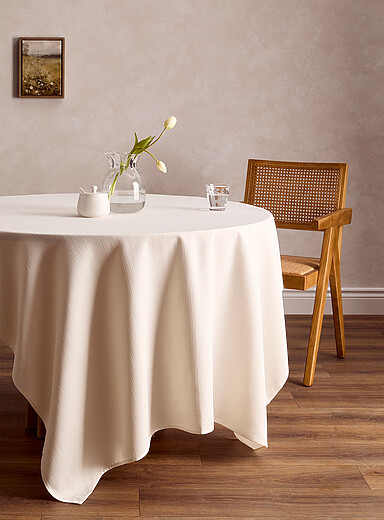Simons Maison Ivory/Cream Beige Country-style cream woven tablecloth