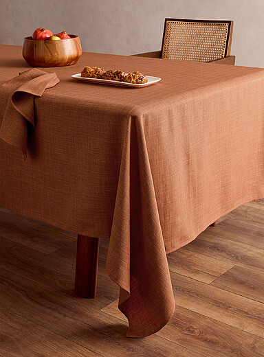 Simons Maison Copper/Rust Country-style rust woven tablecloth