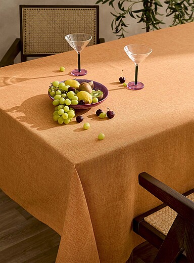 Simons Maison Orange Heather orange jacquard tablecloth