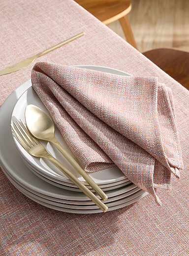 Touch of linen rust-coloured rustic napkin