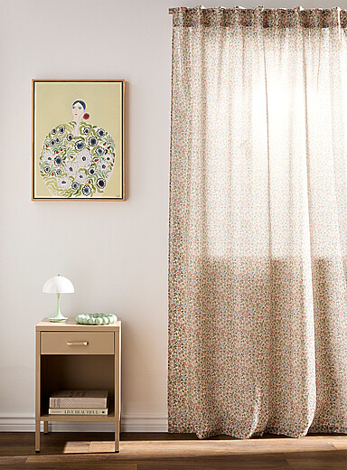 Le voilage fleurs et tr&egrave;fles <b>Un panneau</b> 140 x 220 cm