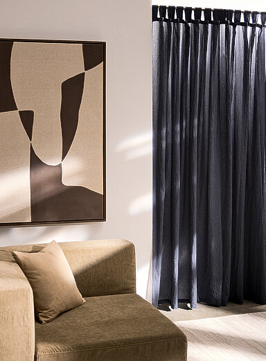 Simons Maison: Le voilage texture froiss&eacute;e <b>Un panneau</b> 140 x 220 cm Bleu gris