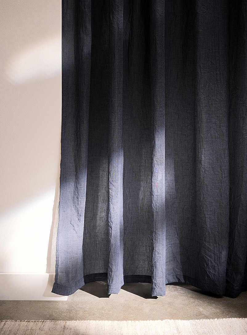Simons Maison: Le voilage texture froiss&eacute;e <b>Un panneau</b> 140 x 220 cm Bleu gris