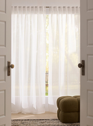 Soft tone plain sheer curtains <b>Two panels</b> See available sizes