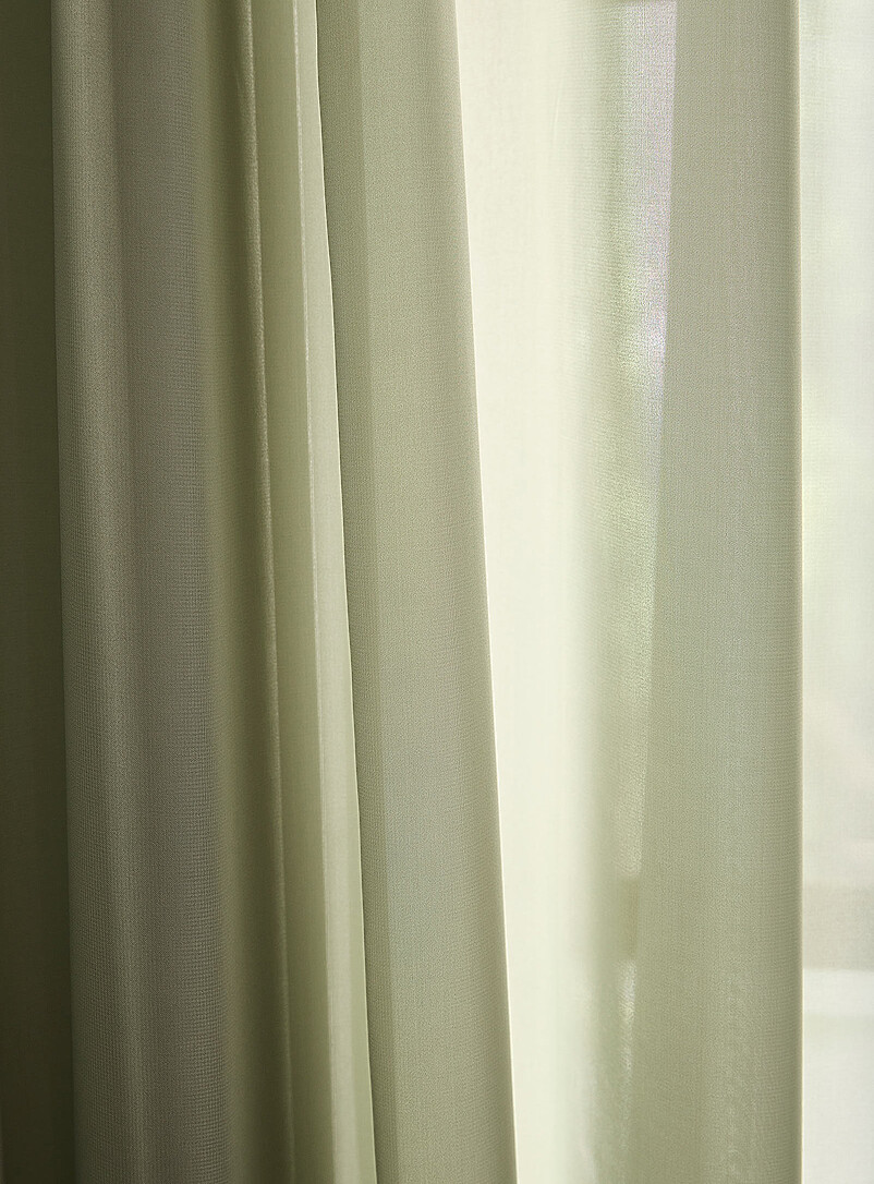 Simons Maison Sage green  Soft tone plain sheer curtains <b>Two panels</b> See available sizes