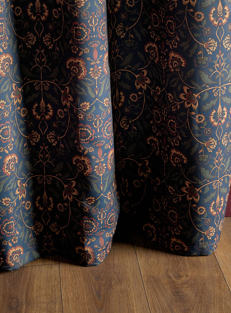 Simons Maison: Le rideau coupe-lumi&egrave;re fleurs rabattues <b>Un panneau</b> 140 x 220 cm &Eacute;cru &agrave; motifs