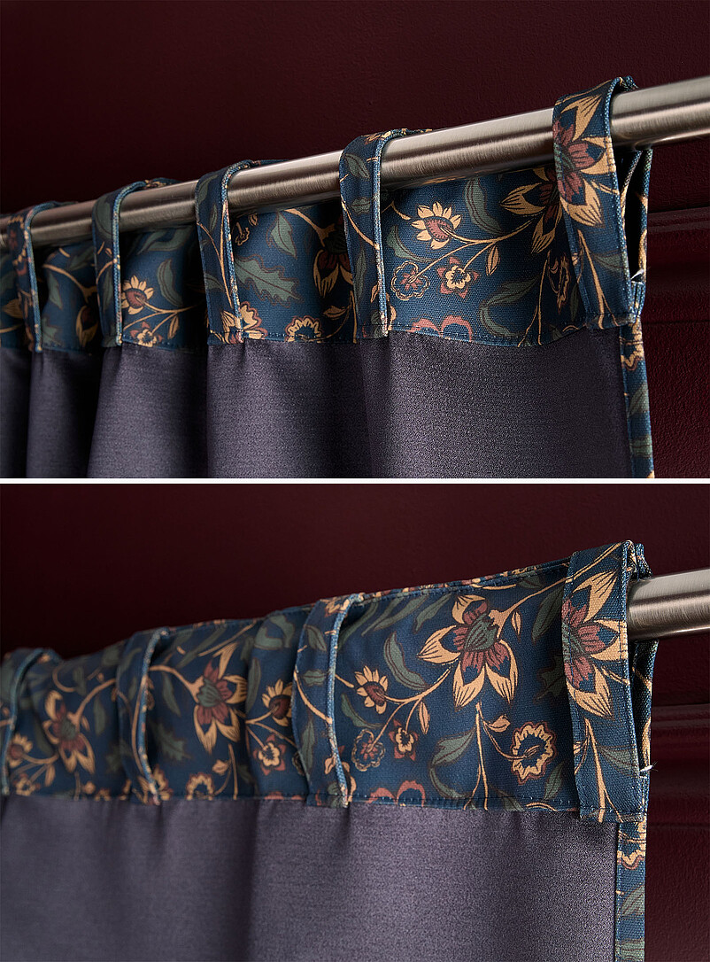 Simons Maison: Le rideau coupe-lumi&egrave;re fleurs rabattues <b>Un panneau</b> 140 x 220 cm &Eacute;cru &agrave; motifs